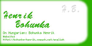 henrik bohunka business card